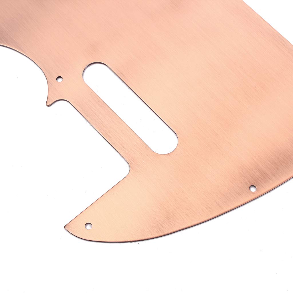 Alnicov Pickguard gitarowy, 8-otworowy tele metalowy pickguard gitarowy aluminiowa płyta do skrobania do USA/meksykańskiego Fender Telecaster Tele TL styl gitara brąz