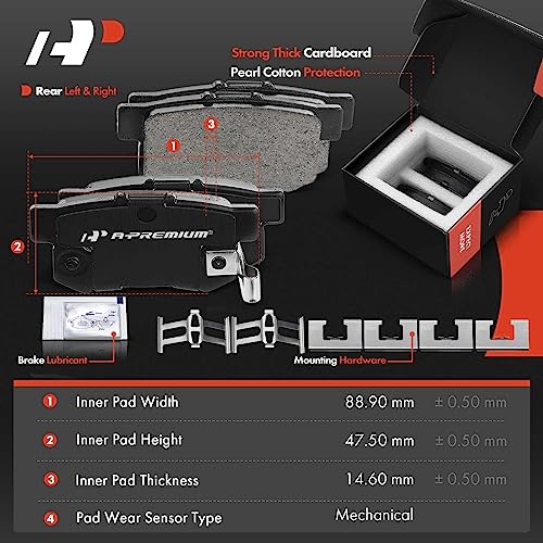A-Premium Front and Rear Drilled and Slotted Disc Brake Rotors + Ceramic Pads Kit Compatible with Select Honda Models - CR-V 2002 2003 2004, L4 2.4L, 12-PC Set by A-premium - Image 5