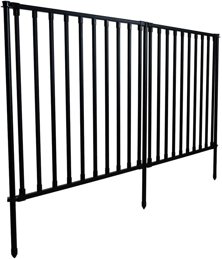35in H x 42in W (2 Panels) No Dig Zippity Zurich Fence Kit, Poly-Steel Black Garden Fence for Small Dogs, 3ft High Yard and Garden Fencing Solution, Temporary Dog Fence Panels for Outdoor Use, ZP19079 35"H x 42"W Poly-Steel (Flat)