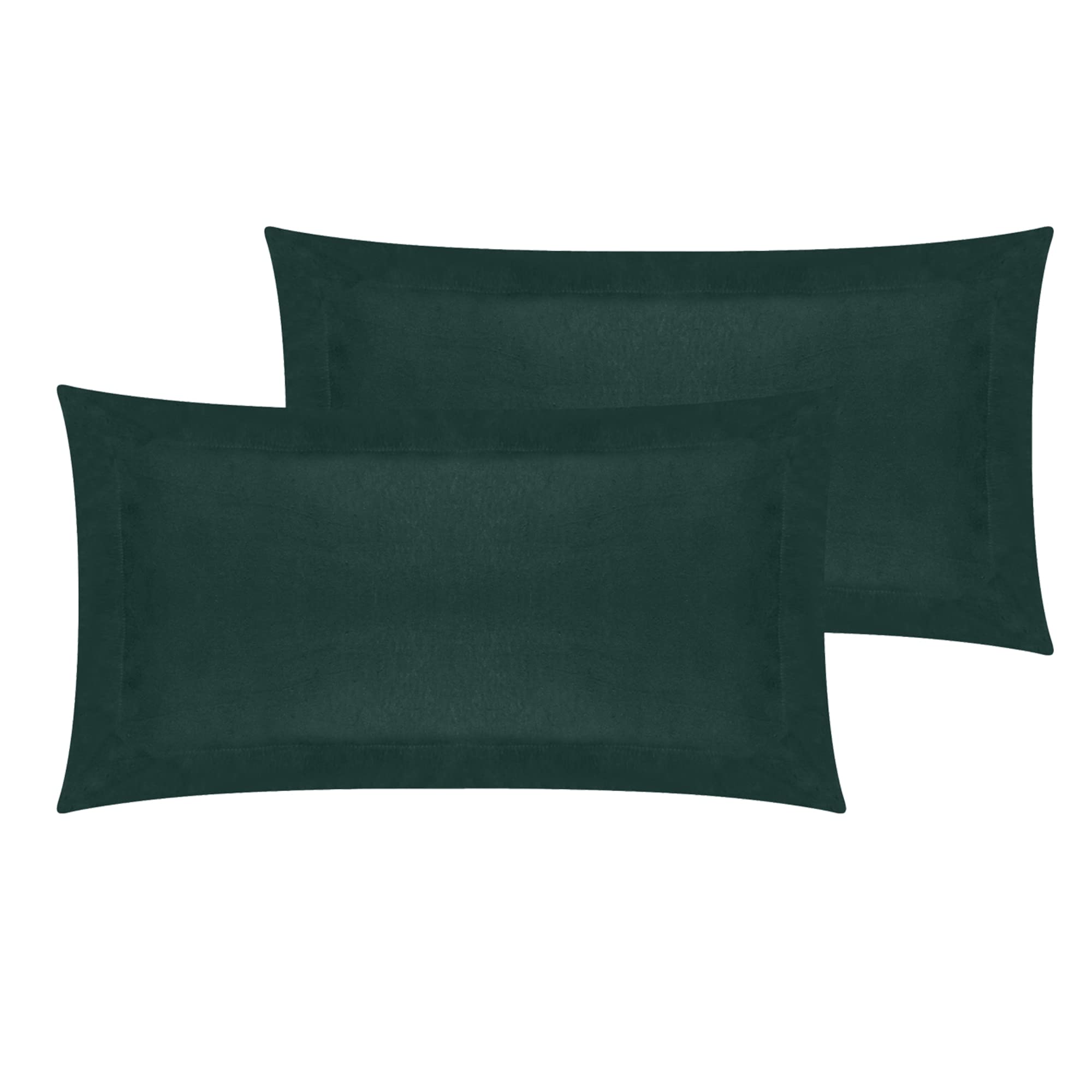 Flannelette 100% Brushed Cotton Soft 16"/40CM Extra Deep Fitted Sheets (Pillowcase Oxford, Dark Green)
