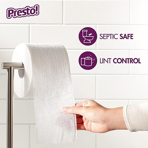 Image of Amazon Brand - Presto! FSC Certified 319 Sheet Roll Toilet Paper, Ultra 3-Ply, Unscented, 6 Rolls (Pack of 4), 24 Mega Rolls = 96 Regular Rolls, 7656 Count