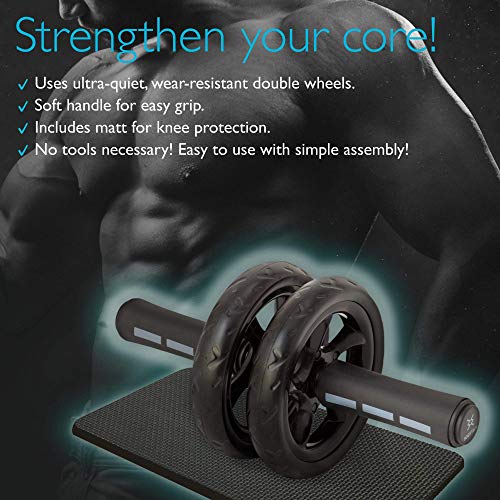 BODYTECH Rodas de exercício ABS para treino para força do núcleo abdominal. Com alça fam e joelheira