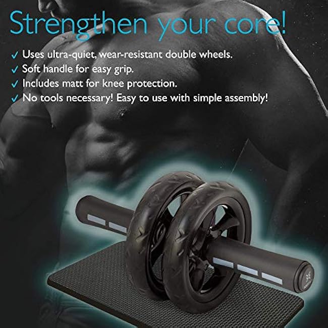 Ab Roller Wheel workout for Abdominal Core Strength training home gym fitness Equipment, Exercise Wheel for Men Women