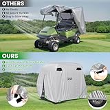 10L0L Universal 2-4 Passenger Golf Buggy Cover for Yamaha, EZGO, Club Car, Waterproof Sunproof and Durable, Silver White - Image 5