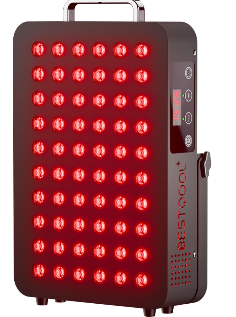 BestQool Dispositivo per terapia a luce rossa per il corpo, lampada a luce rossa 660 nm 850 nm doppio chip, Premium 60 LED, pannello ad alte prestazioni, 105 W