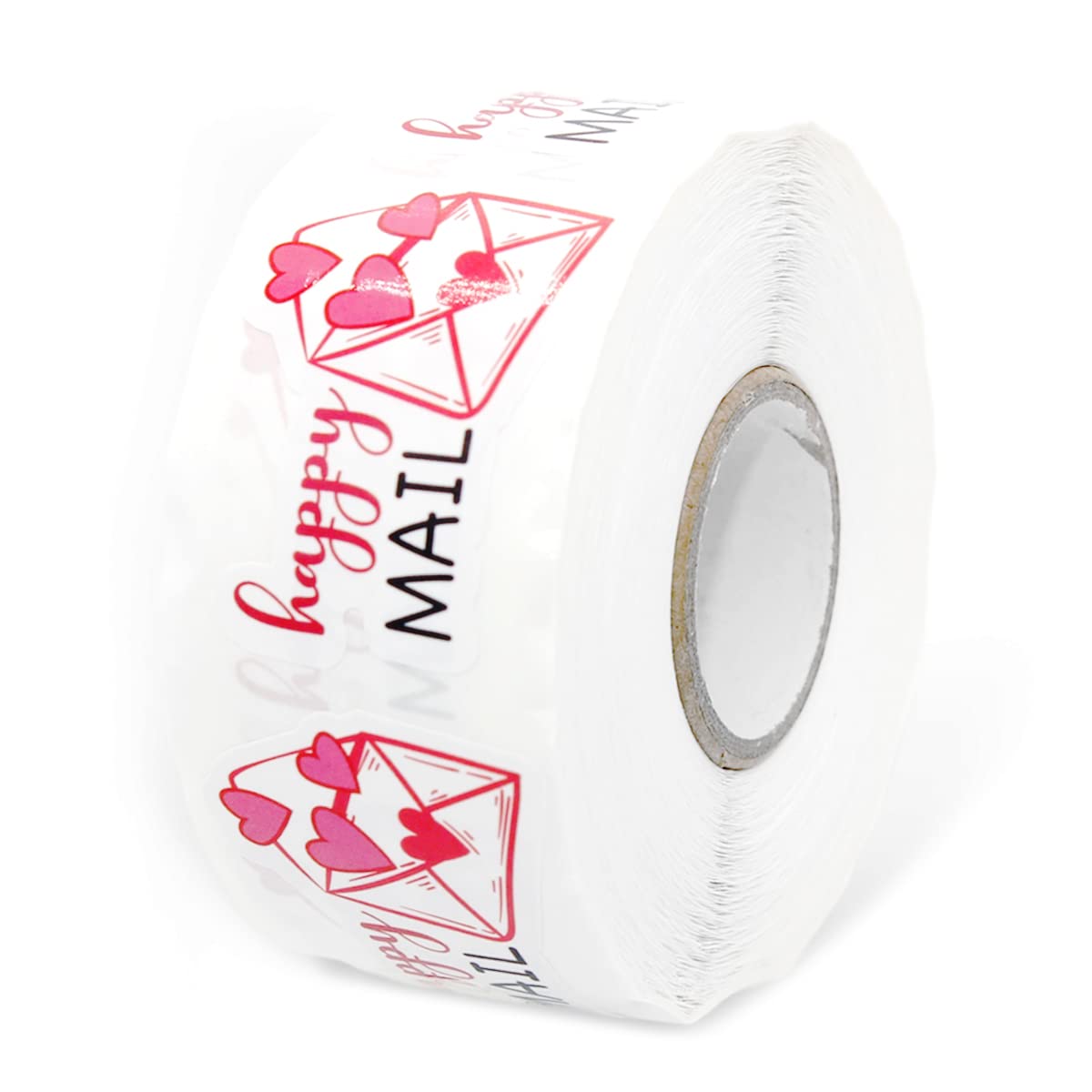 Wailozco Happy Mail Stickers - Thank You, Handmade Stickers for Small Business, 500 Labels Per Roll