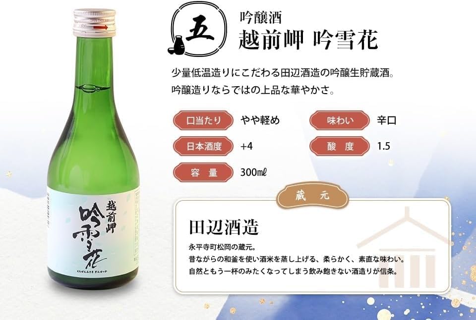 Amazon.co.jp: 日本酒 お酒 地酒 300ml 5本 福井の地酒 飲み比べ