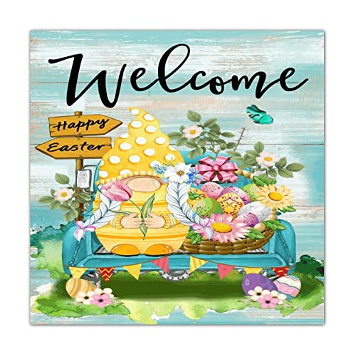 Décoration murale bienvenue lapin en bois rustique de 40 cm pour maison