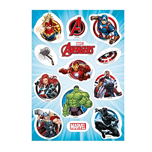Dekora - Décoration Coméstible pour Gâteaux d'Anniversaire pour Enfants de Silhouette Découpée des Avengers Cover