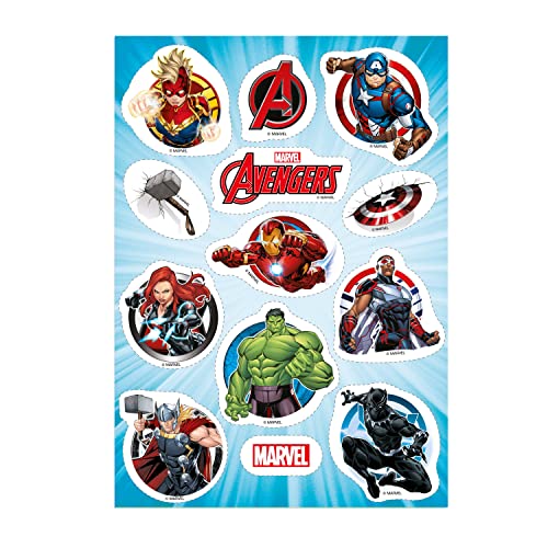 Dekora - Décoration Coméstible pour Gâteaux d'Anniversaire pour Enfants de Silhouette Découpée des Avengers