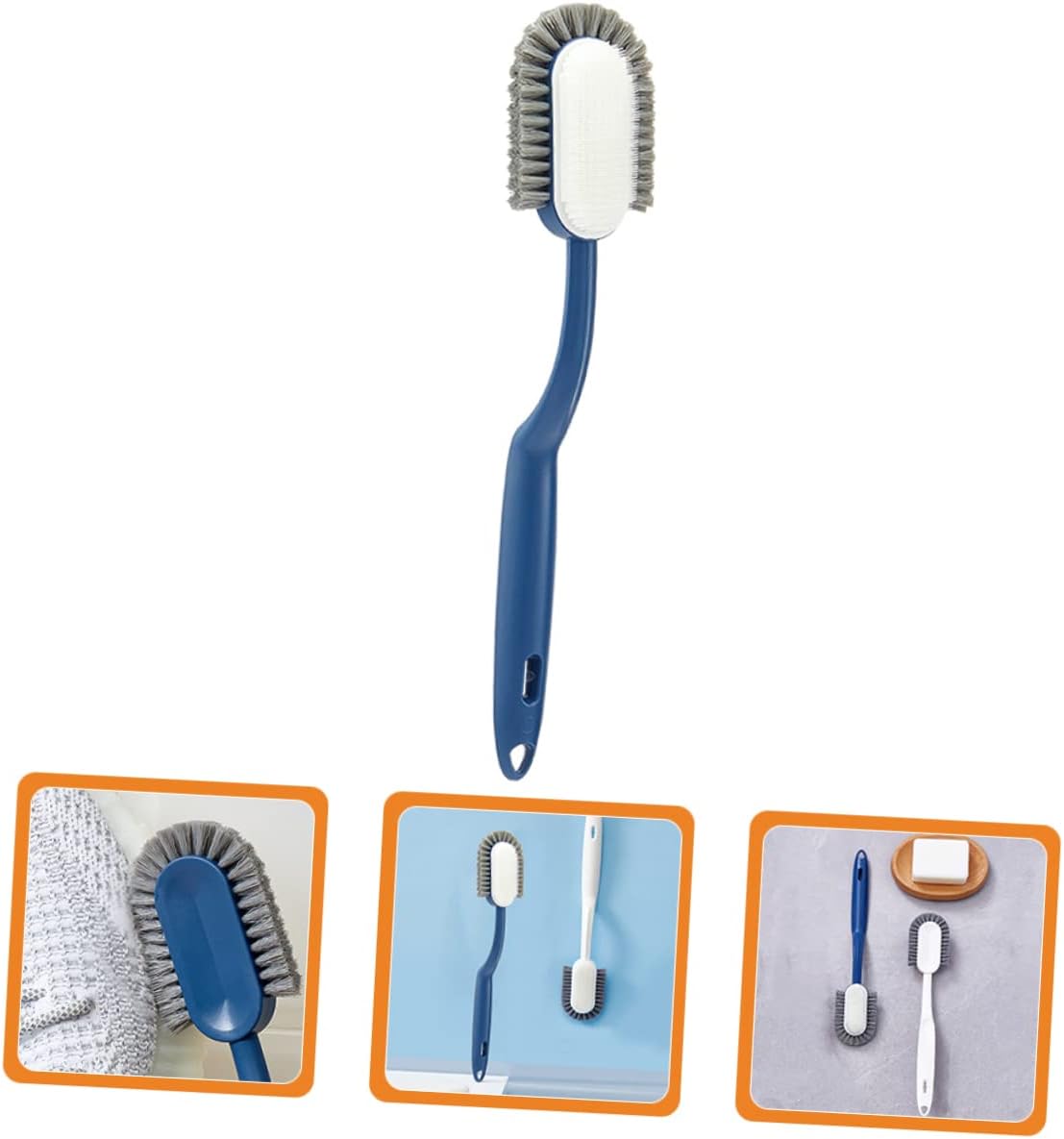 Long Handle Scrub Brush for Shoes Plastic Blue Cleaning Brush