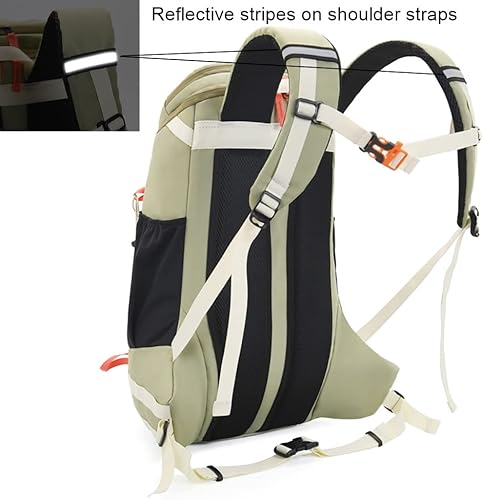 Miniatura 5 de Mochila de senderismo impermeable ligera de 40L con cubierta para lluvia, mochila de viaje para deportes al aire libre para acampar, escalada,