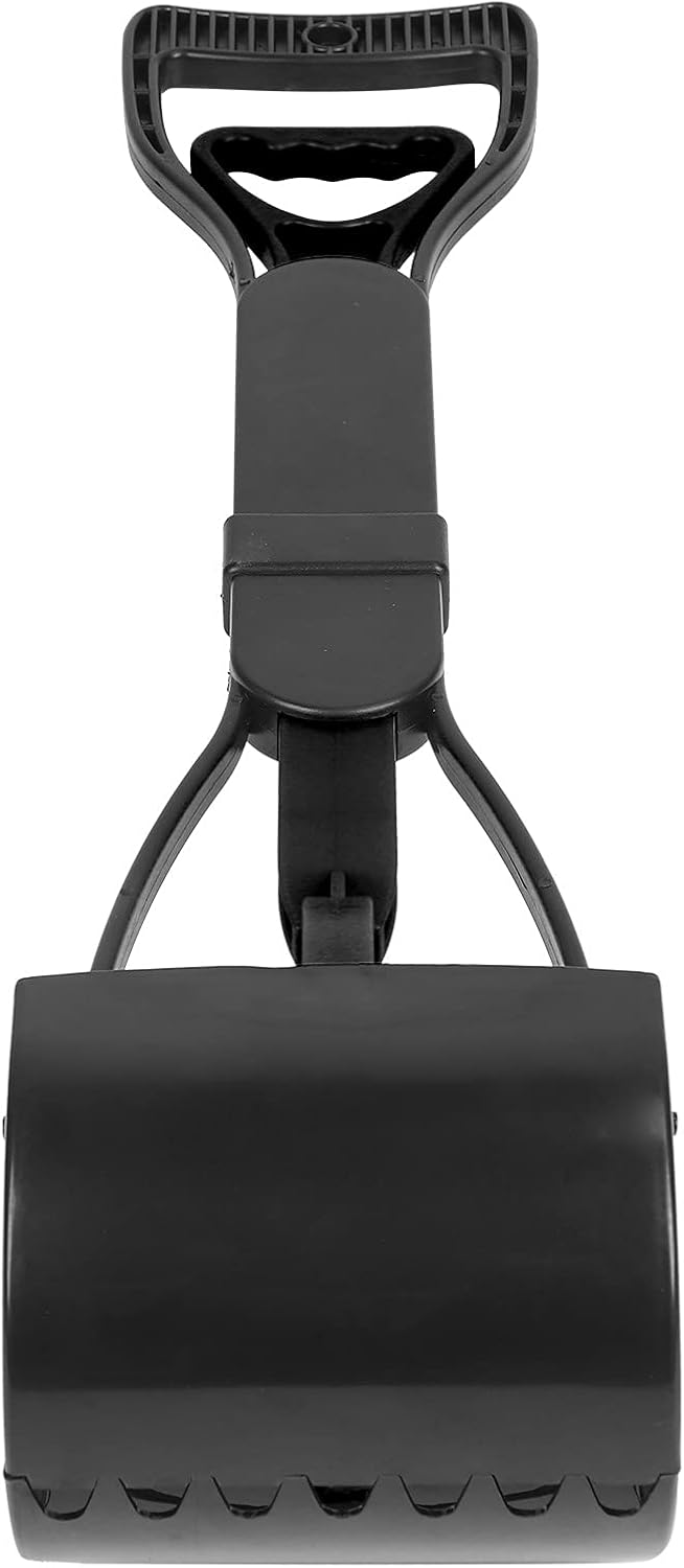 GOTOTOP Pet Pooper Long Handle Jaw Poop Scoop Pick Up Dog Cat Pet Waste Picker, Easy to Clean Scooper for Indoor & Outdoor Use 23.7x5.2x4.9in (All Black)