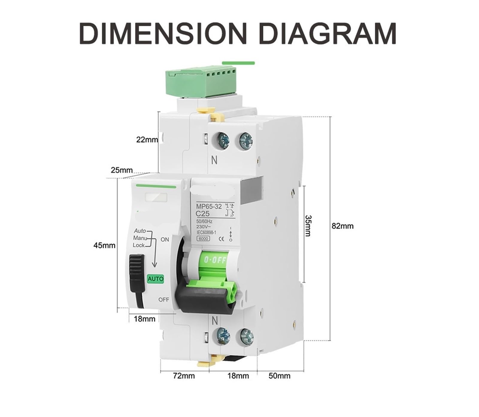 Interruttore magnetotermico a richiusura Automatica con Telecomando DPN 16A 1P+N 220V Curva C AC(C20)