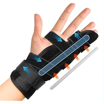 Finger Splint for Middle Finger Ring Finger and Small Finger Trigger Finger Splint Wrist Support Brace Adjustable Removable Straps for Left and Right Hand L