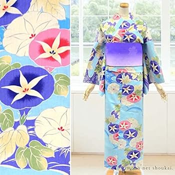 Amazon | mizuki(山本美月) ブランド浴衣 単品【水色に紫