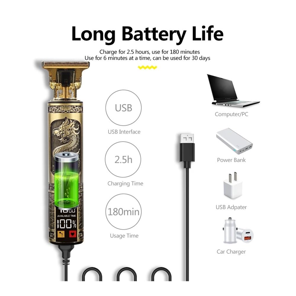Rasierer USB Elektrisch LCD Haarschneidemaschine Trimmer All in One Gold Light Head Wiederaufladbare Haarschneidemaschine Ölkopf Haarschnitzmarkierer Rasierer