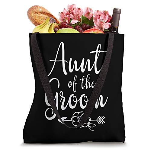Bolso Tote Cute Aunt of the Groom con Diseño de Flores y Flechas miniatura 4
