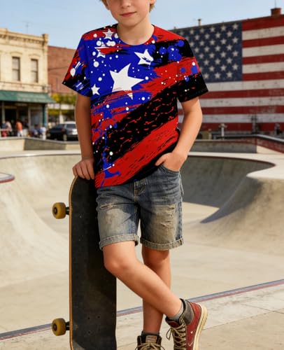 Image of LAIDIPAS Boys Girls 3D Graphic T-Shirt Short Sleeve Tops Tees 6-16 Years | Kids Crewneck Shirts, Vibrant Color, Lightweight and Quick Dry, Trendy Outfits for School, Parties, vacation and Daily Wear