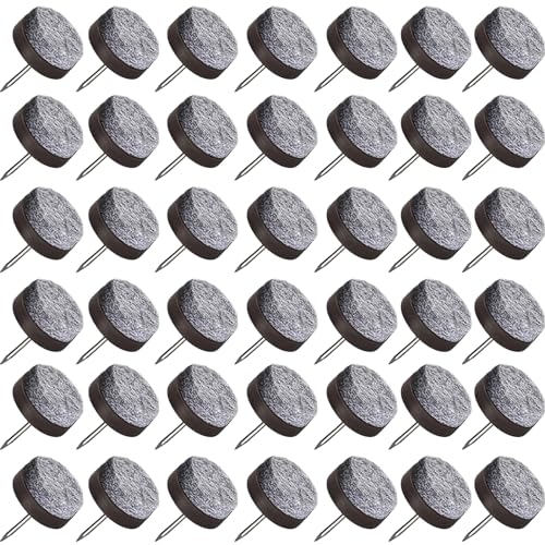 100 Pcs Almohadillas de Mueble Fieltro Clavo Redondas, Deslizadores Sillas Antideslizante Fieltro Profesionales de Muebles Tacos para Sillas con Caja dePlástico, Protectores de Patas de Mesa