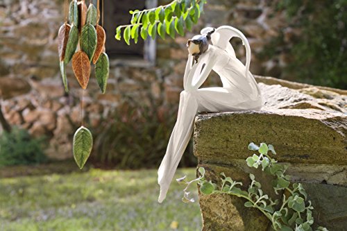 Wind and Weather Thinking Angel Garden Statue - Thumbnail 4