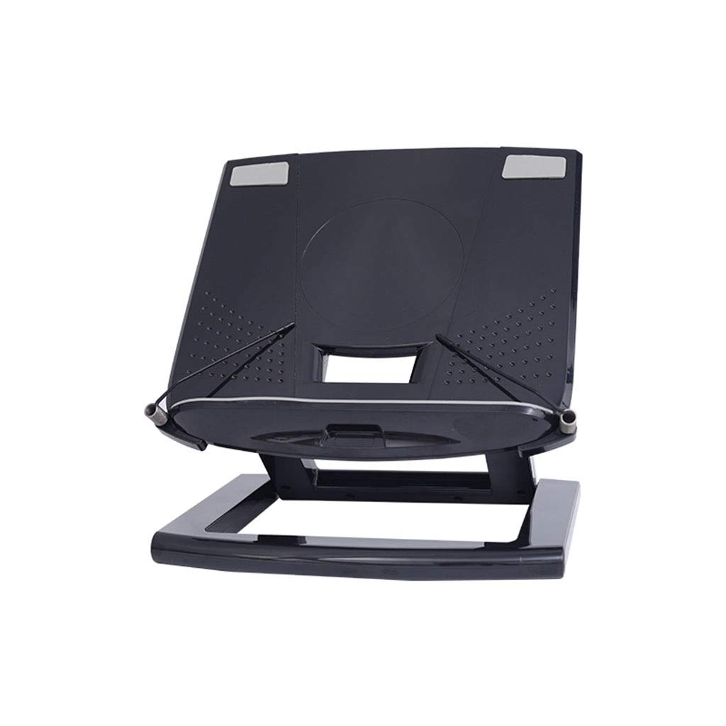 Supporto for Notebook for Computer Portatile Nero Pieghevole, Altezza Regolabile da 3 a 14 cm, Stand e titolari di Lettura dell'angolo Regolabile, Riser da Laptop in Metallo