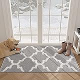 ALFOMBRILLAS PARA INTERIOR Y EXTERIOR: Como felpudo para interior o como felpudo de entrada para entradas, terrazas, escaleras, umbrales o porches. El felpudo elimina la suciedad, el agua, el polvo, la arena, el barro, el aguanieve, el aguanieve, la hierba o la tierra, la nieve y los pies húmedos absorbentes.