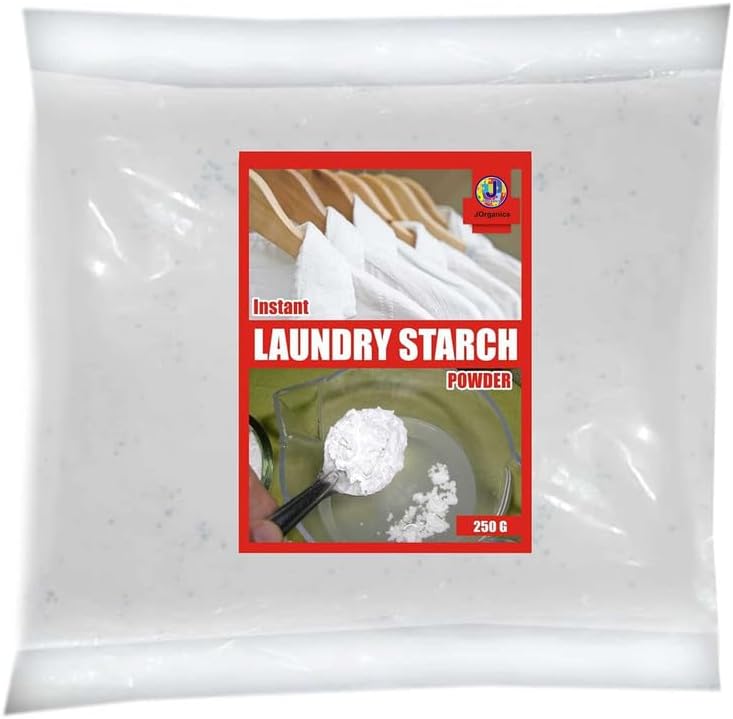 Natural Cotton Starch Powder: Double Stiffness, Stain Removal, and Traditional Laundry Care for Cotton Clothes - 250gram