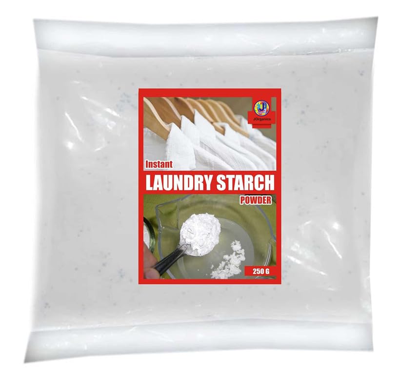Natural Cotton Starch Powder: Double Stiffness, Stain Removal, and Traditional Laundry Care for Cotton Clothes - 250gram