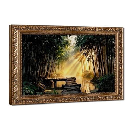 Toile forêt de bambou zen 50x76 cm pour salon et chambre