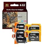 ADFZAT BCI-10/BCI-11 Ink Cartridges Replacement for Canon BCI10 BCI11 BCI-10 BCI-11 Ink Cartridge Combo Pack Work for Canon BJC-50 BJC-55 BJC-70 BJC-80 BJC-85 Printers, 15.87-inch,3.20-inch,3.12-inch