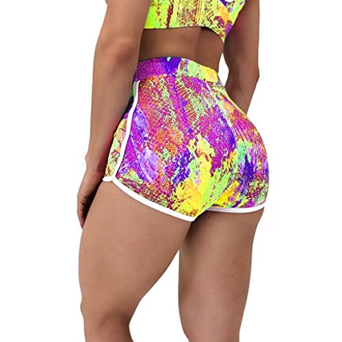 heavKin-Clothes Womens High Waisted Shorts Summer Sexy Tie-Dye Print Yoga Running Fitness Leggings Sports Pants