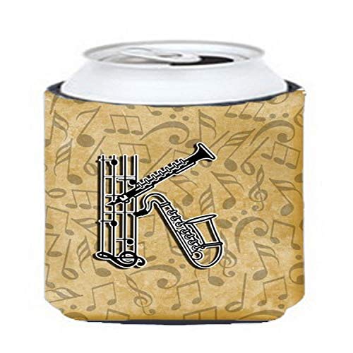 Caroline's Treasures CJ2004-KCC Letter K Musical Instrument Alphabet Can or Bottle Hugger Cooler Washable Drink Sleeve Collapsible Beverage Insulated Holder, Can Hugger, Multicolor