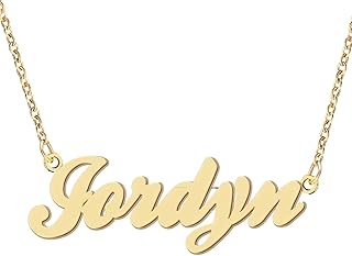 Name Necklace Personalized Engraved Name Pendant for Womens Friends