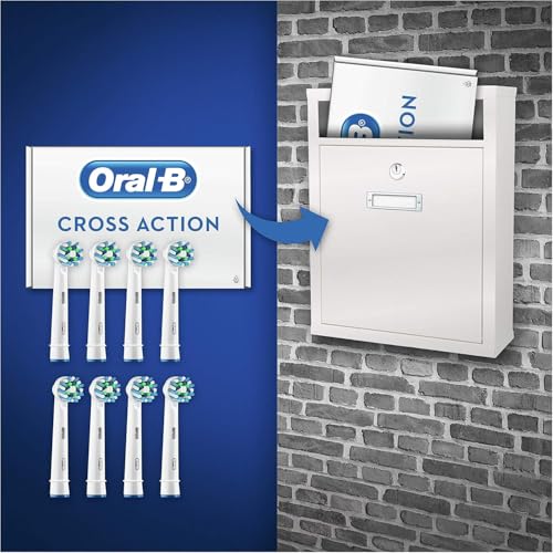 Oral-B CrossAction Toothbrush Heads Pack of 8 Replacement Refills for Electric Rechargeable Toothbrush, Mailbox Sized Pack - image 3