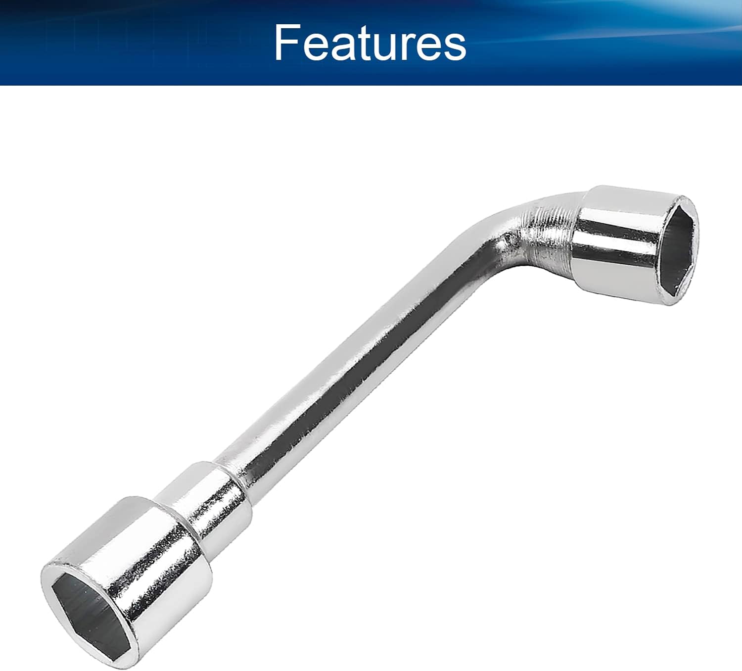 Auniwaig 22mm Metric L Shaped Angled Open Hex High Carbon Steel 6 Point Socket Wrench