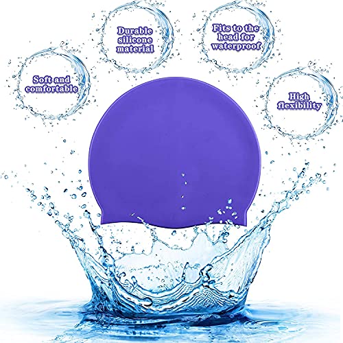 Image of Spanker Unisex Adult Silicone Swim Cap Non-Slip Swimming Cap for Long and Short Hair (Pack of 6), Color May Vary Model- A SSTP