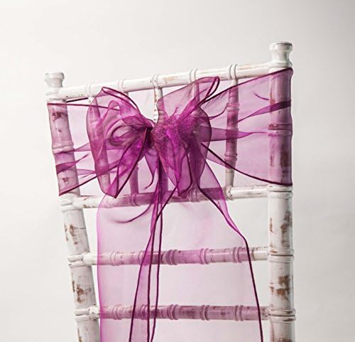 Organza Chair Sashes Bows - Wedding Decor Events - 80 Colours and Matching Runners Available (Black/Victoria Gold)