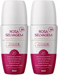 Kit 2 Un Desodorante Roll-on Clareador Rosa Selvagem 85ml