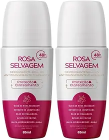 Kit 2 Un Desodorante Roll-on Clareador Rosa Selvagem 85ml