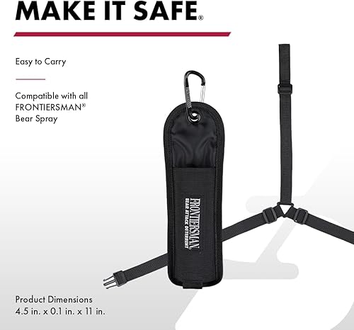 Miniatura 2 de Sabre Frontiersman Bear Spray Holster for 7.9 & 9.2 Oz. Canisters, Nylon Chest, Belt, Waist, & 3-in-1 Options Available, Adjustable Straps, Strong