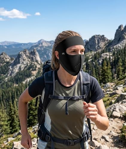 Image of NHCDFA 4PCS Face Mask for Sun Protection for Women, Four-Piece Cooling Ice Silk Set, Breathable Non-Ear Loop Design, Outdoor UV Protection Face Cover, Comfortable Daily Wear Accessory