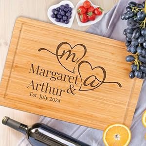 Personalized Cutting Board, Custom Engraved Charcuterie Board, Womens, Men, Couple Christmas Gift, Present for Wedding, Anniversary, Housewarming, Holiday Gift Ideas for Wife, Mom, Parents, Grandma Personalized Cutting Board Custom Engraved Charcuterie Board Womens Men Couple Christmas Gift Present for Wedding Anniversary Housewarming Holiday Gift Ideas for Wife Mom Parents Grandma