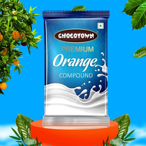Image of Choco Nutri Town Premium Orange Compound Slab | Chocolate Bar For Making Cakes & Cookies - 500G