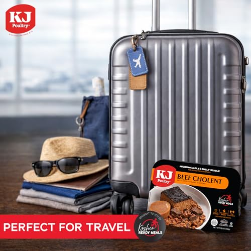 Image of KJ Poultry Kosher Ready Meals - Beef Chulent & Kugel, MRE Meat Meals Ready to Eat, Shabbos Food (12 Pack) Prepared Entree Fully Cooked, Shelf Stable Microwave Dinner Travel, Military, Camping Survival