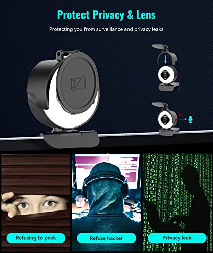 Spedal 1080P 60Fps Webcam With Ring Light, Web Camera With Microphone, Privacy Cover Included - Hdr 30Fps Streaming Camera With Adjustable Fov, Usb Computer Camera For Pc/Laptop/Mac/Desktop #TOP5