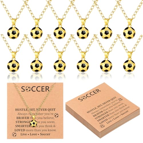 Image of Tondiamo 12 Pcs 3D Sports Ball Necklaces, Team Gifts