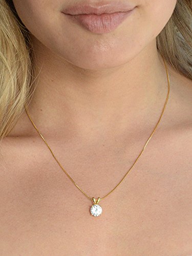 Mariell 2002N-G Cubic Zirconia Crystal Gold Pendant Necklace thumb #2
