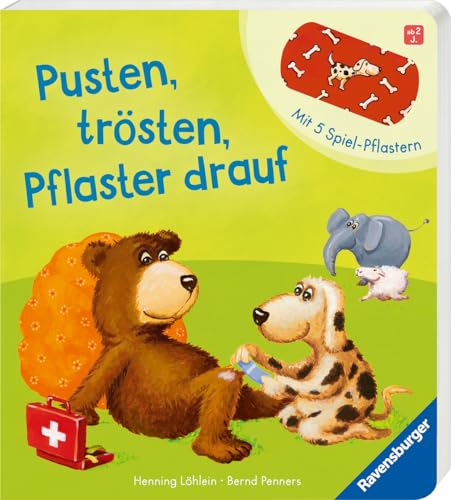 Pusten, trösten, Pflaster drauf! - Stickerbuch ab 2 Jahre, mit 5 bunten...