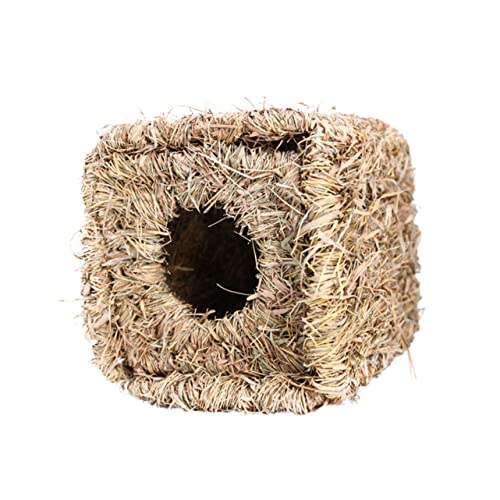 LIOOBO わらの巣 ペットベビーサークル 犬ケージ 編まれた巣 豚の巣 ストロー 子犬 犬のおもちゃ モルモット チンチラ小屋の隠れ家 うさぎ 手作りの巣 折りたたみ巣 ウサギの巣 木製